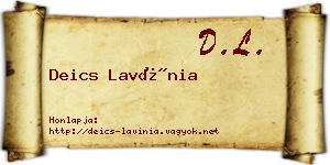 Deics Lavínia névjegykártya